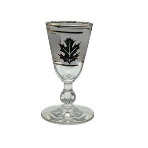 Vintage Golden Foliage Libbey Glass Co. Cordial Glass